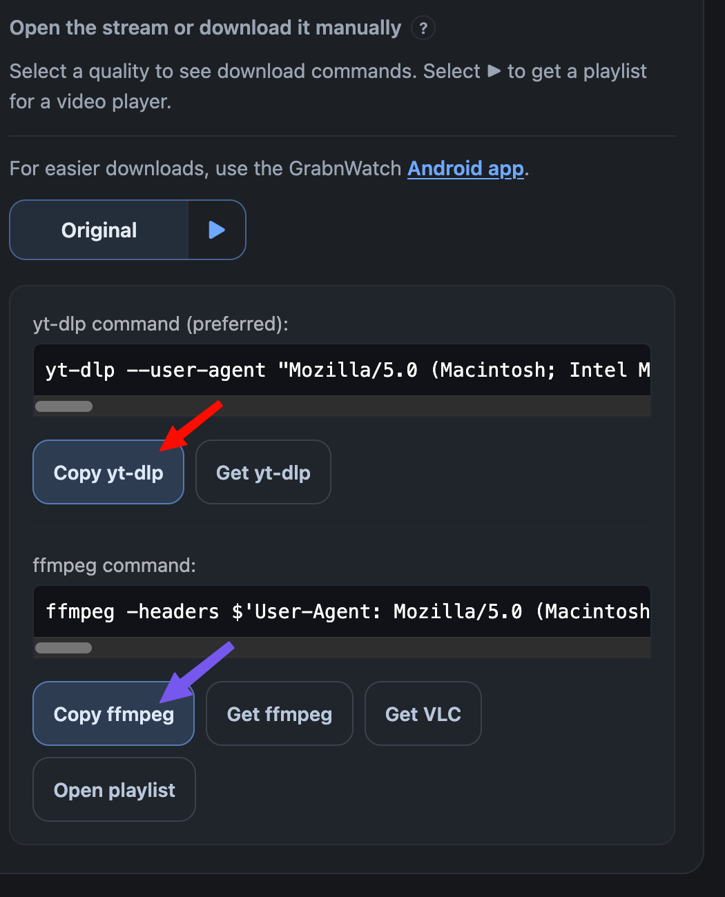 yt-dlp and ffmpeg commands for an HLS result